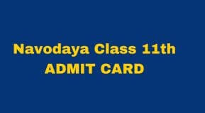 JNVS Class 11th ADMIT CARD 2024 Download